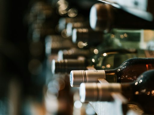 selective focus photography of bottles