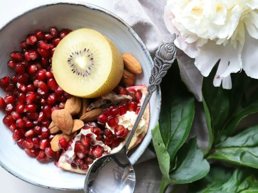 kiwi and peanuts on bowl